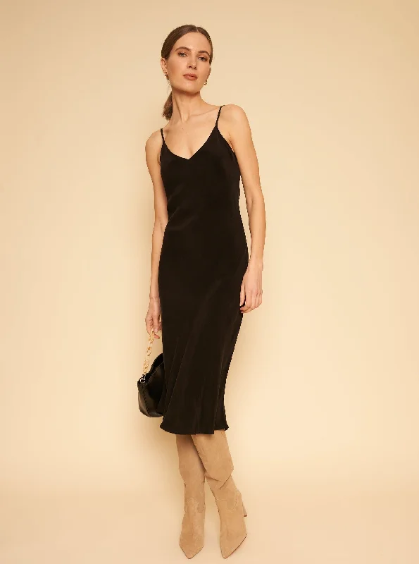 Freya Slip Dress - Black