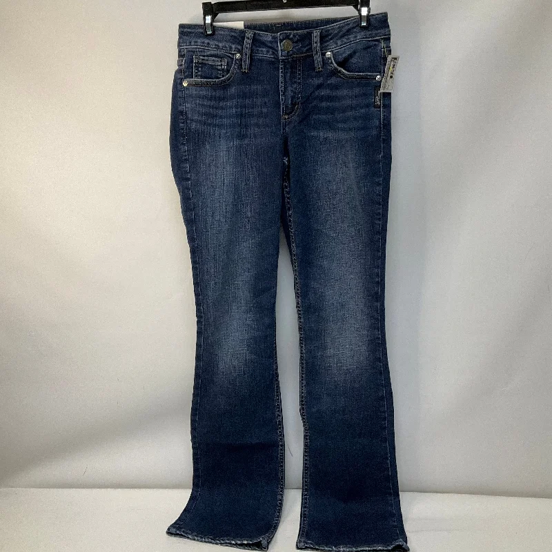 Jeans Boot Cut By Silver In Blue Denim, Size: 4