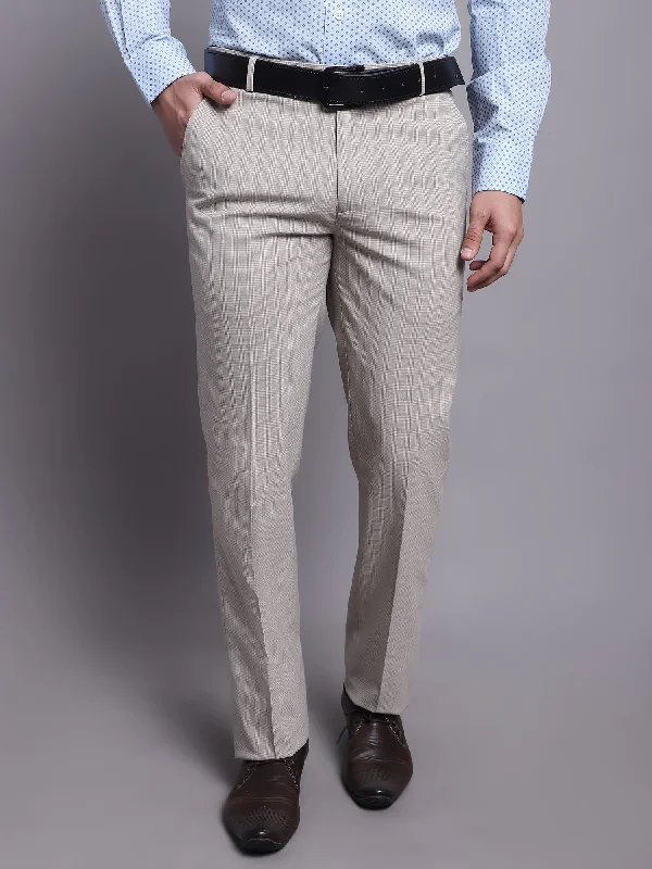 Cantabil Men Beige Formal Trouser