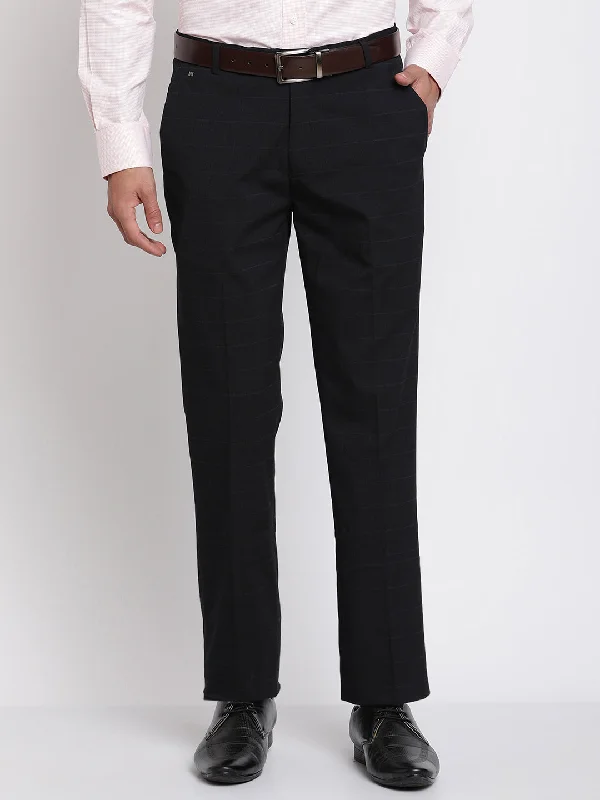 Cantabil Men's Black Formal Trousers