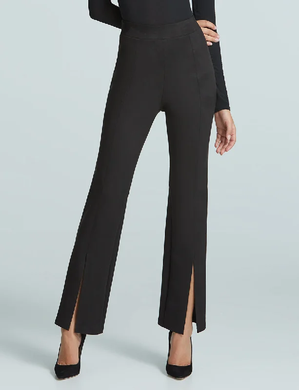 Faux Suede Split Front Pant