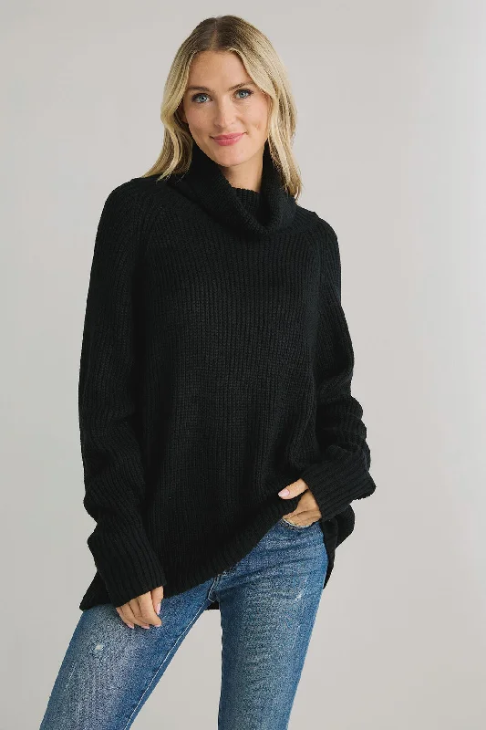 Elan Cut Out Back Turtleneck Sweater