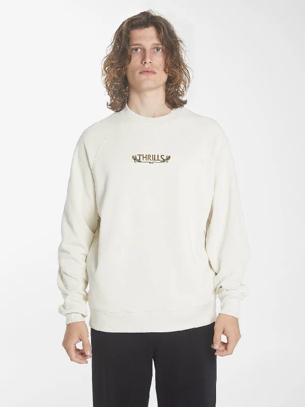 Flowershop Oversize Raglan Crew - Heritage White