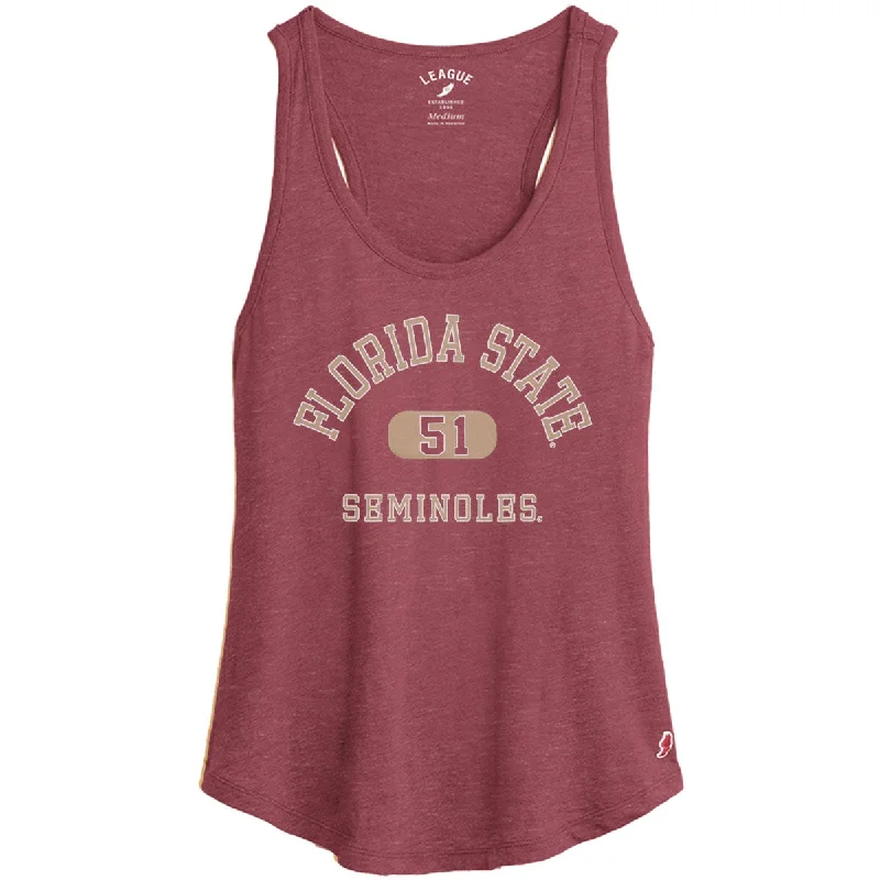 League Women's Florida State Seminoles Tri-blend Tank - Heathered Garnet