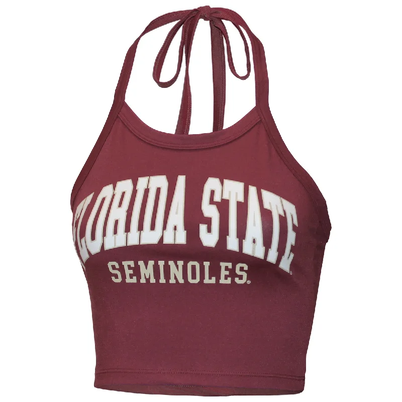 ZooZatz Women's Florida State Seminoles Halter Crop Top - Garnet