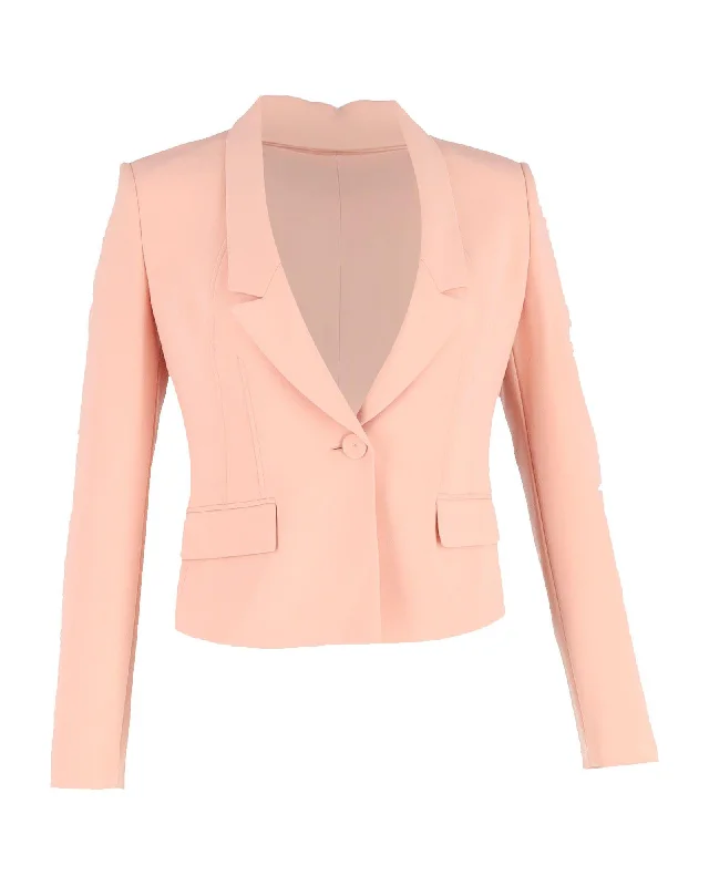 Boss Tailored Cropped Blazer in Pink Viscose