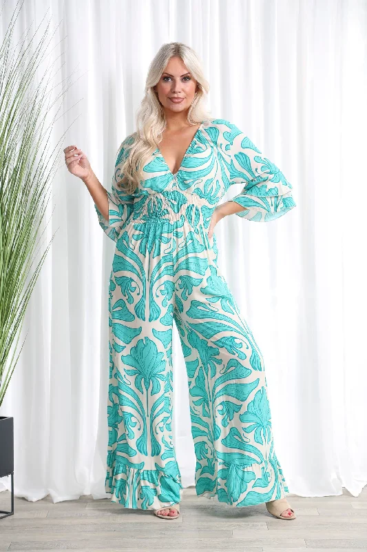 Geranium Jumpsuit Turquoise