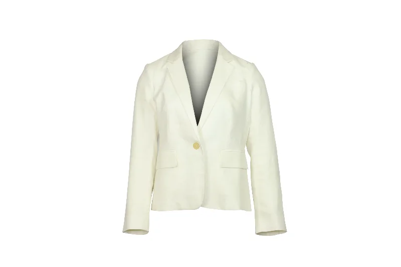 Joseph Single-Breasted Blazer in Ivory Linen