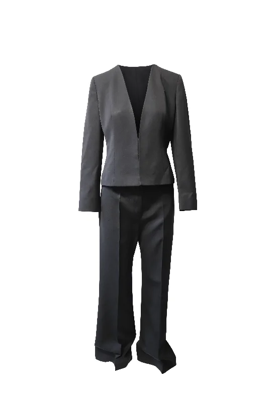 Valentino Trouser Suit Set in Black Virgin Wool