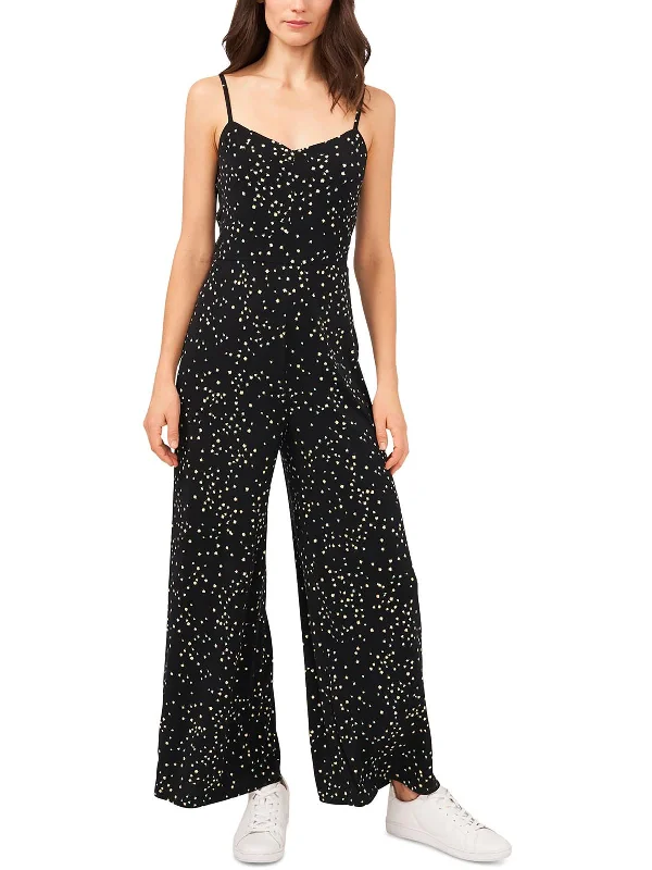 Womens Knit Ditsy Floral Jumpsuit