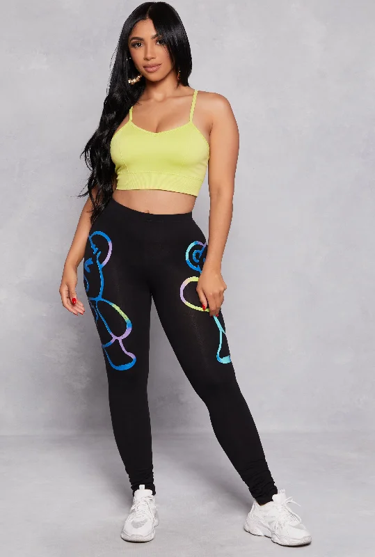 Graffiti Bear Graphic Leggings