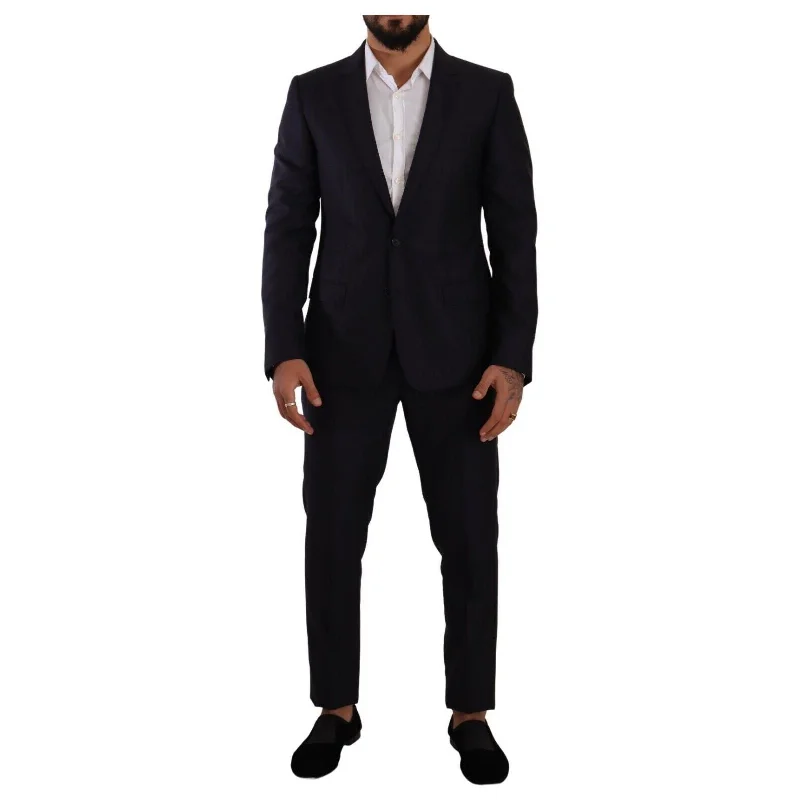 Dolce & Gabbana Elegant Slim Fit Wool Silk Cashmere Men's Suit