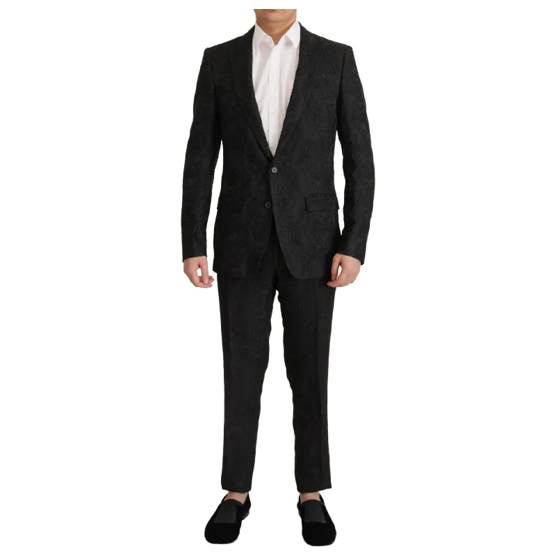 Dolce & Gabbana Glittering Black Martini Suit Set