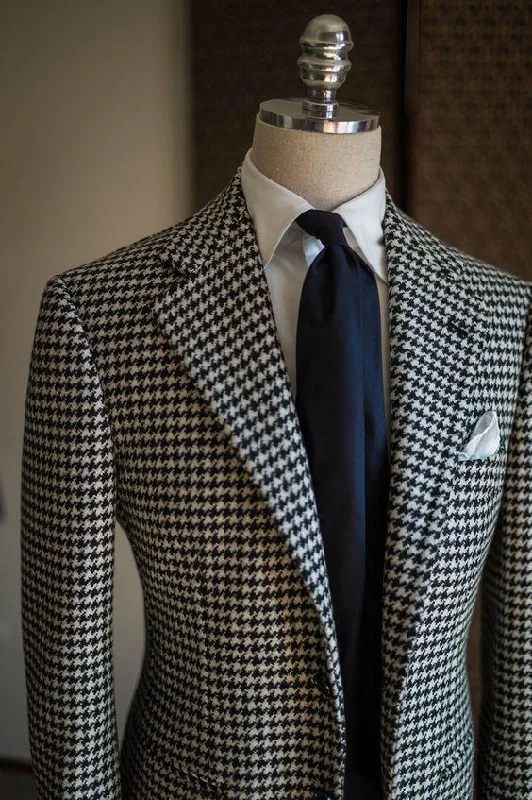 Men Blazer - Houndstooth Blazer