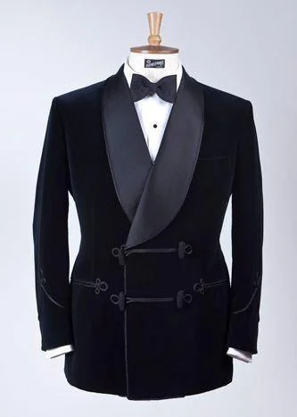 Men Blazer - Velvet Tuxedo Blazer